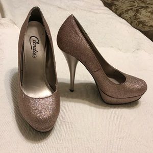 Candies glitter sparkle tan heels!
